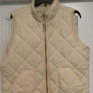 Cream colored J Crew Puffer Vest size xl